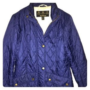 Barbour flyweight cavalry quilted blue coat size 8